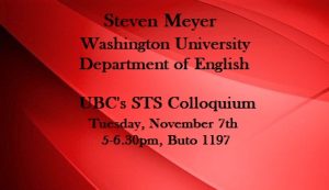 STS Colloquium Nov. 7th Steven Meyer
