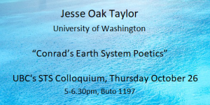 STS Colloquium Oct. 26 Jesse Oak Taylor